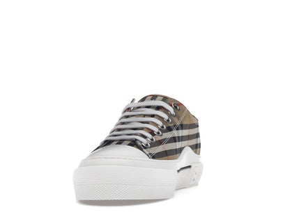 Burberry Vintage Check Cotton Sneakers Archive Beige White