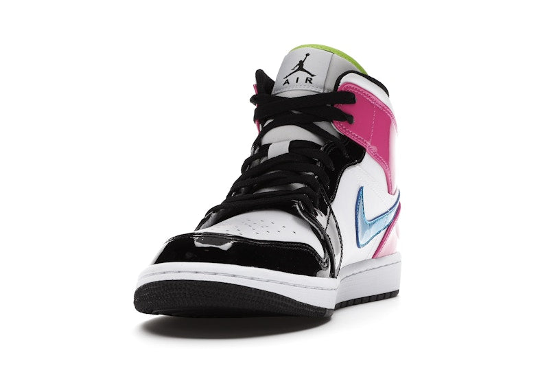 Jordan 1 Mid White Black Cyber Pink
