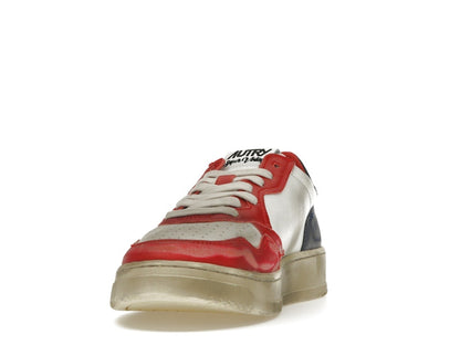Autry Medalist Leather Low Super Vintage White Blue Red