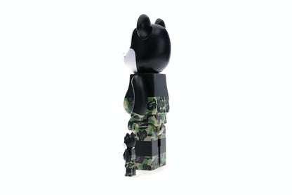 Bearbrick BAPE Mickey Mouse 100% & 400% Set Black/Green Camo