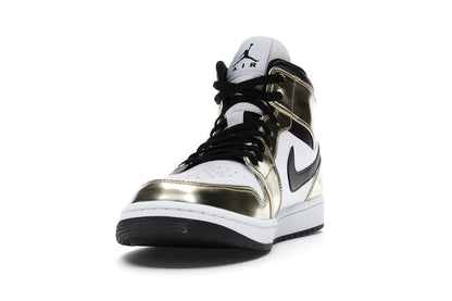Jordan 1 Mid Metallic Gold Black White