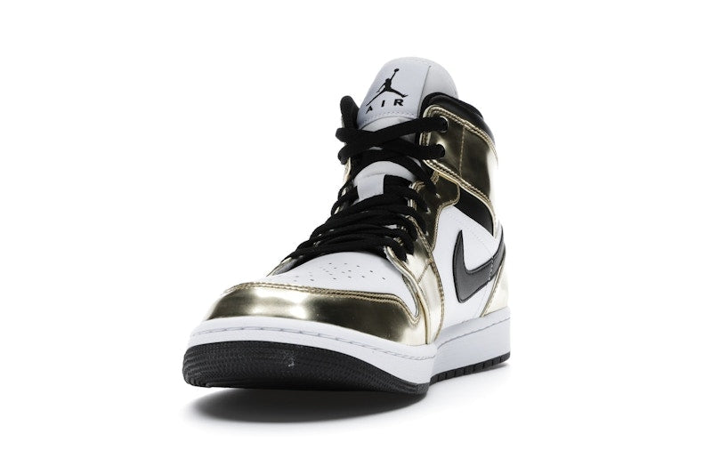 Jordan 1 Mid Metallic Gold Black White