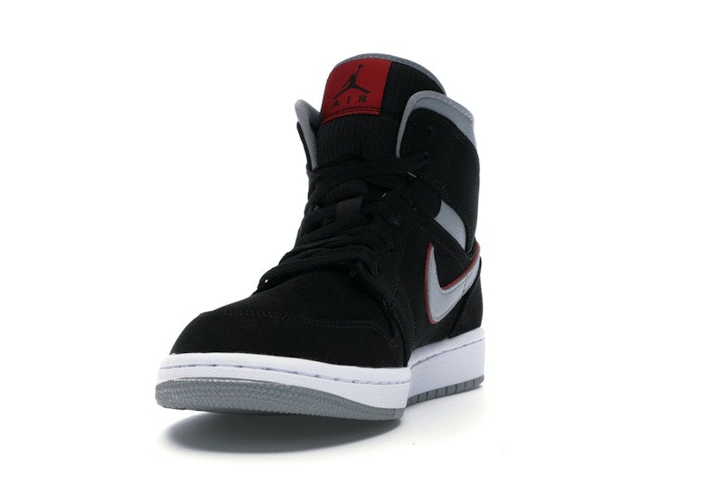 Jordan 1 Mid Black Particle Grey Gym Red