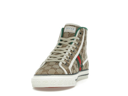 Gucci Tennis 1977 Canvas High Top Beige GG Print