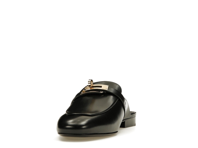 Hermes Oz Mule Noir Goatskin Leather