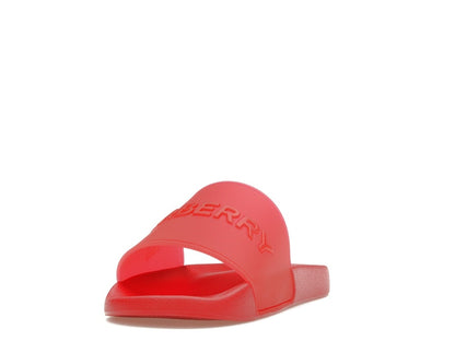 Burberry Embossed Logo Slides Bright Red
