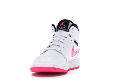 Jordan 1 Mid White Black Hyper Pink (GS)