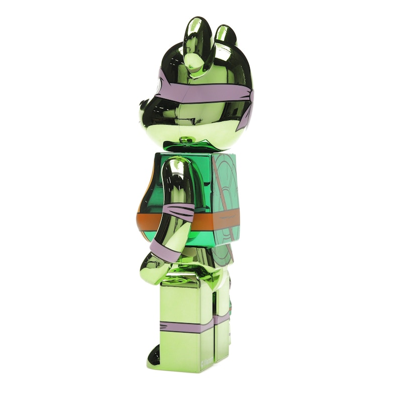 Bearbrick x Teenage Mutant Ninja Turtles Donatello 100% & 400% Set Chrome Ver.