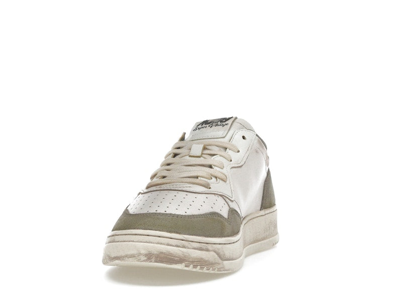 Autry Medalist Low Super Vintage White Silver Lizard