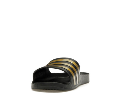 adidas Adilette Aqua Slides Core Black Gold Metallic