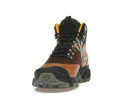 Burberry Vintage Check Tor Boots Beige Brown Black