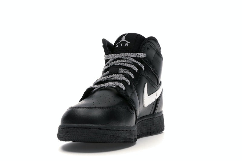 Jordan 1 Mid Black White Speckle (GS)