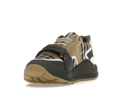 Burberry Ramsey Vintage Check Suede Leather Sneakers Grey Archive Beige