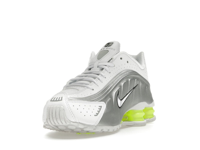 Nike Shox R4 White Metallic Silver Volt (Women's)