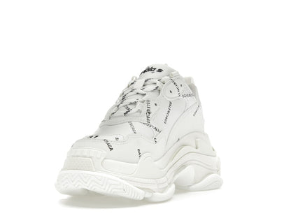 Balenciaga Triple S Allover Logo White (Women's)