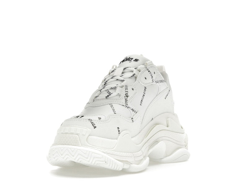 Balenciaga Triple S Allover Logo White (Women's)