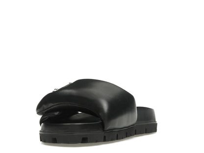 Prada Soft Padded 20mm Slide Sandal Black Nappa Leather