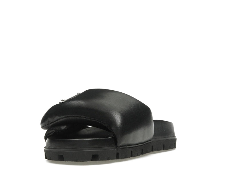Prada Soft Padded 20mm Slide Sandal Black Nappa Leather