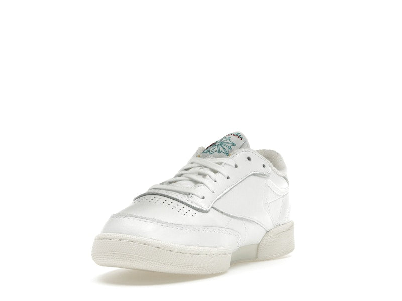 Reebok Club C 85 White Teal Burgundy Logo