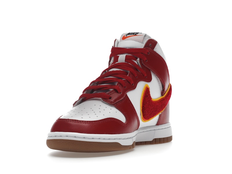 Nike Dunk High Chenille Swoosh White Gym Red