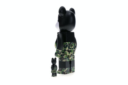 Bearbrick BAPE Mickey Mouse 100% & 400% Set Black/Green Camo