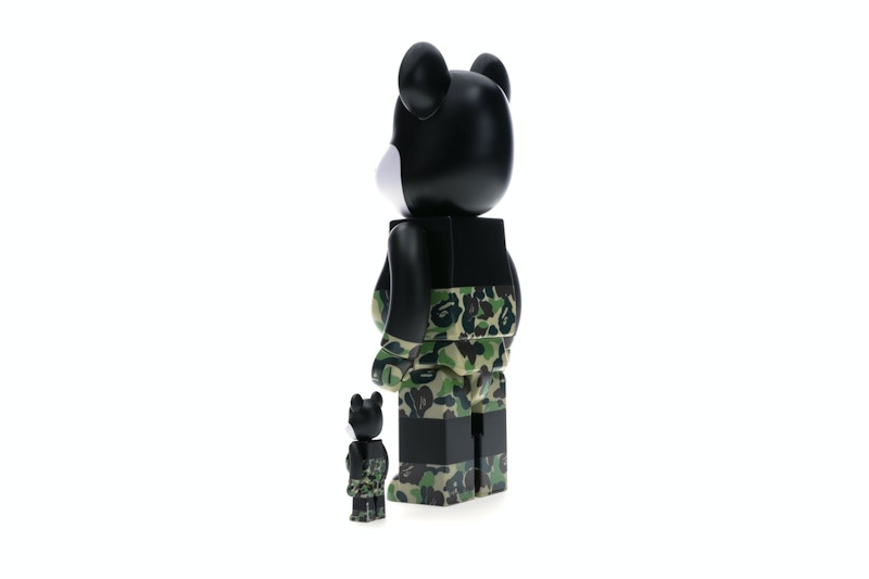 Bearbrick BAPE Mickey Mouse 100% & 400% Set Black/Green Camo