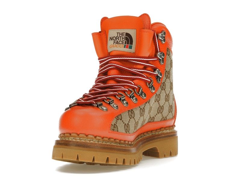 Gucci x The North Face Canvas Leather Boot Beige Orange (Women's)