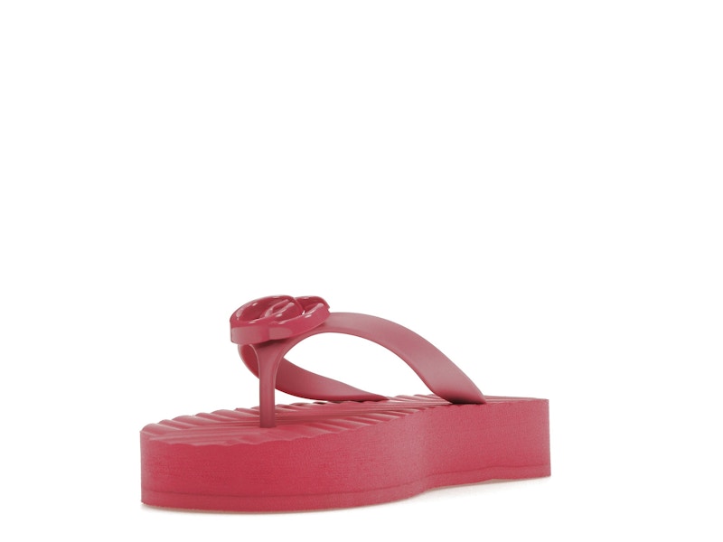 Gucci Chevron Thong Sandal Pink Rubber