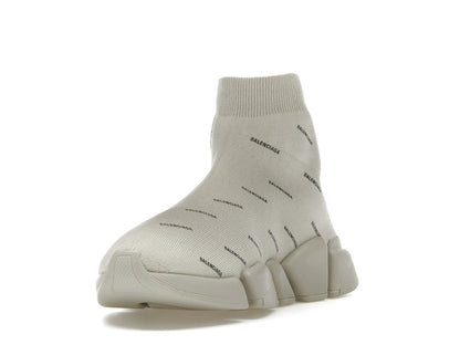 Balenciaga Speed Trainer 2.0 All Over Logo Beige