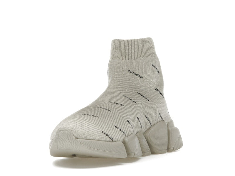 Balenciaga Speed Trainer 2.0 All Over Logo Beige