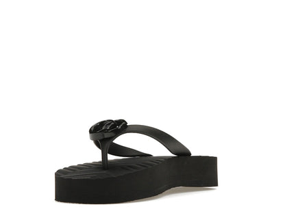Gucci Chevron Thong Sandal Black Rubber