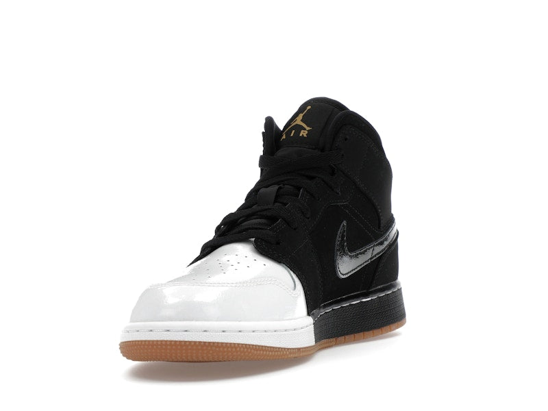 Jordan 1 Mid Black White Gold (GS)