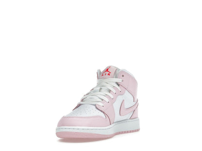 Jordan 1 Mid Pink Foam Fire Red (GS)