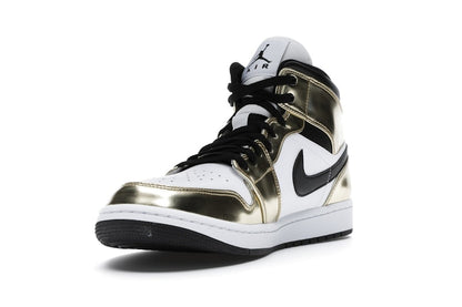 Jordan 1 Mid Metallic Gold Black White