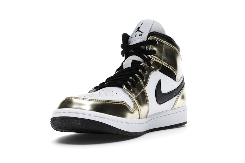 Jordan 1 Mid Metallic Gold Black White