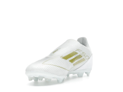 adidas F50 League Laceless Firm/Multi-Ground Cloud White Gold Metallic