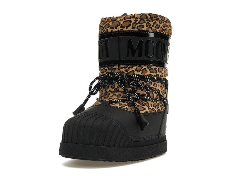 Moncler Shedir Snow Boots Palm Angels Black Leopard Print