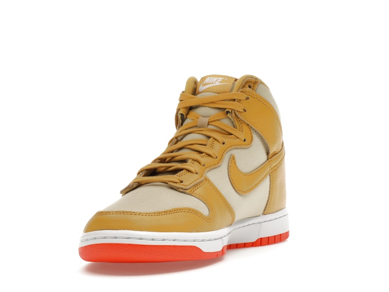 Nike Dunk High Wheat Gold Safety Orange