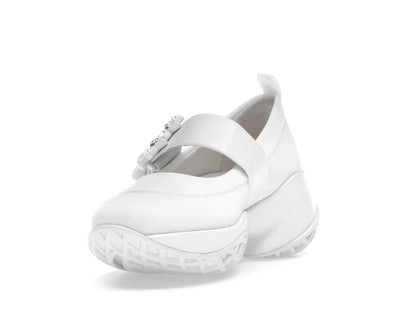 Roger Vivier Viv' Run Babies White Crystal Buckle (Women's)