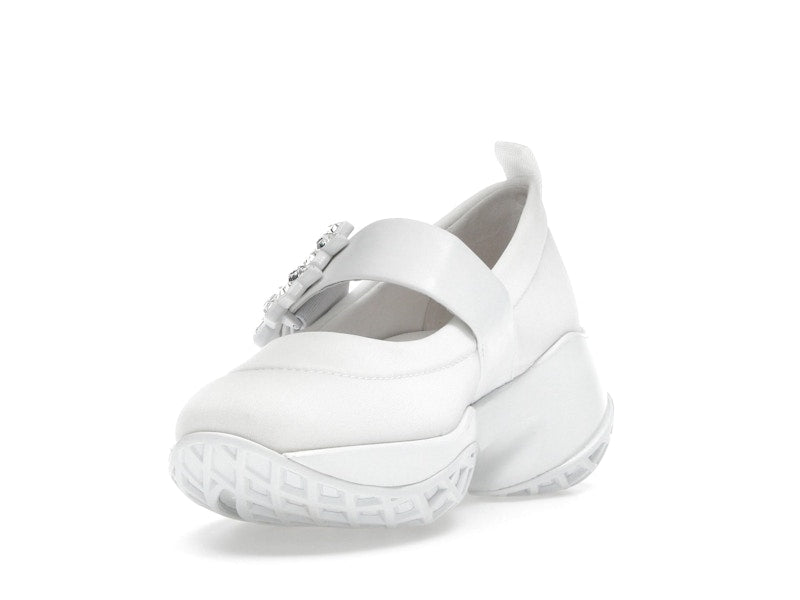 Roger Vivier Viv' Run Babies White Crystal Buckle (Women's)