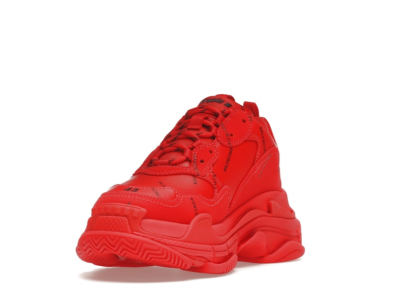Balenciaga Triple S Allover Logo Red