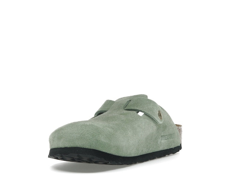 Birkenstock Boston Soft Footbed Suede Green Tea (Narrow Fit)
