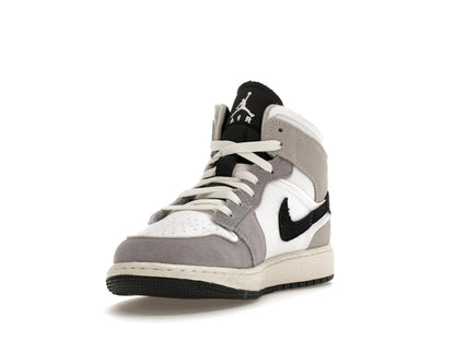 Jordan 1 Mid SE Craft White Cement Grey Black (GS)