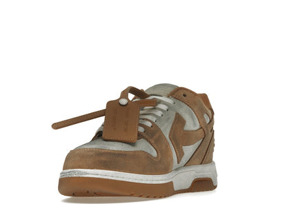 OFF-WHITE Out Of Office "OOO" Low Tops Distressed Brown White