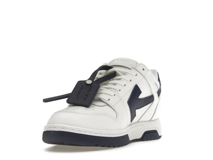 OFF-WHITE Out Of Office OOO Low Tops White Navy Blue