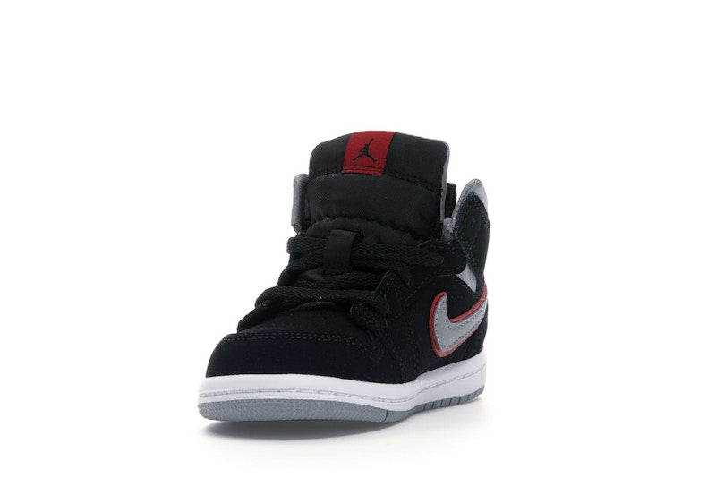 Jordan 1 Mid Black Particle Grey Gym Red (TD)