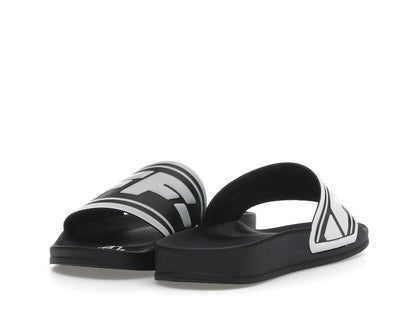 OFF-WHITE Embossed Logo Pool Slides Black White (Women's)