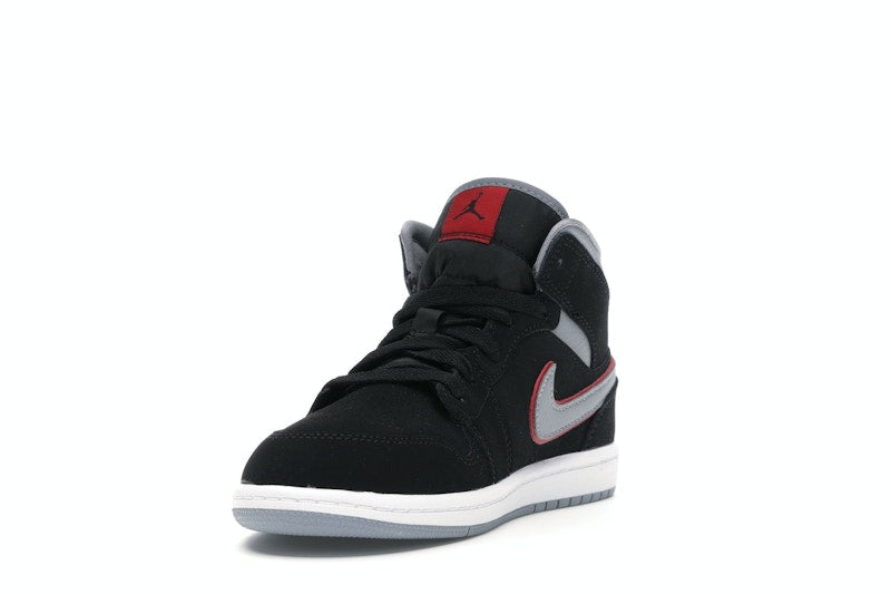 Jordan 1 Mid Black Particle Grey Gym Red (PS)