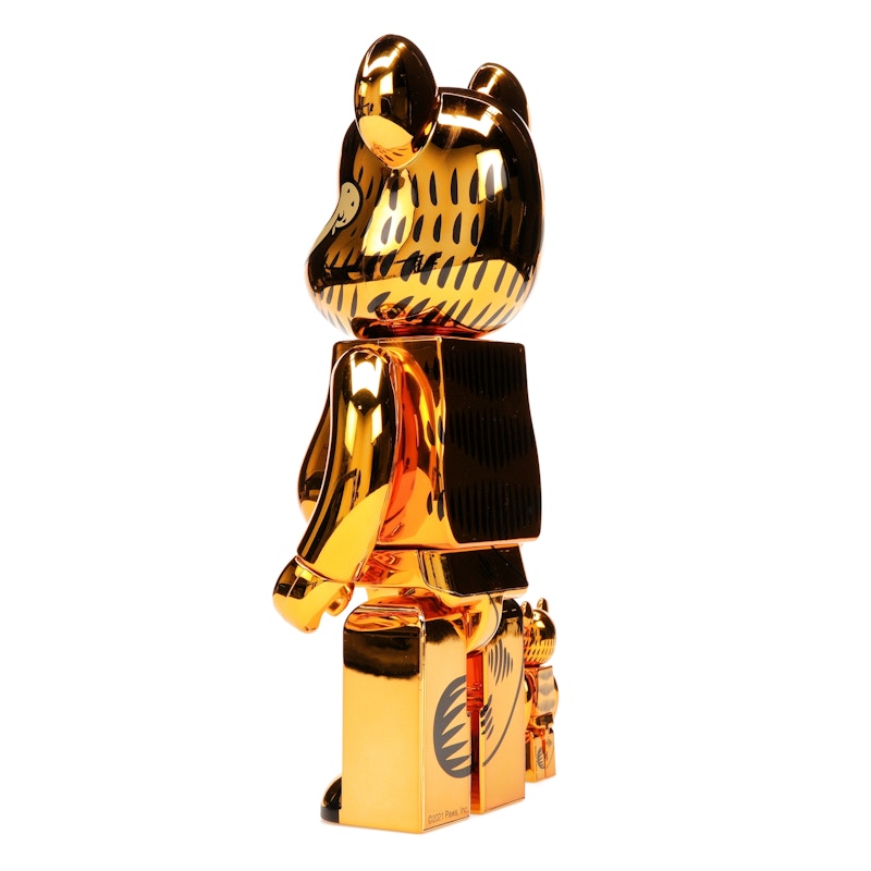 Bearbrick Garfield 100% & 400% Set Gold Chrome Ver.