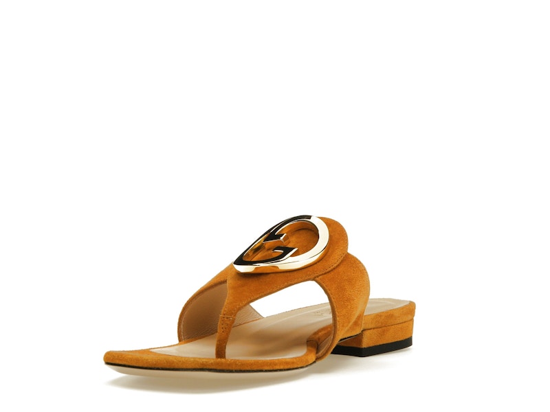 Gucci Blondie Thong Sandal Light Brown Suede